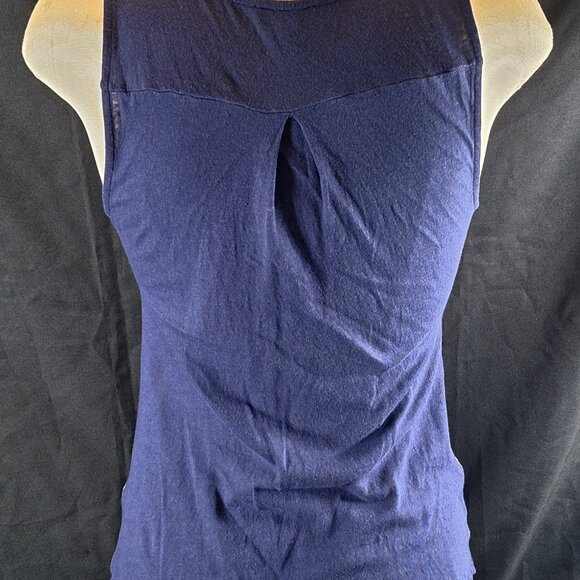 Express Women's Sleeveless Half Zip Blue Floral Hawaiian Print Blouse S - Picture 3 of 4